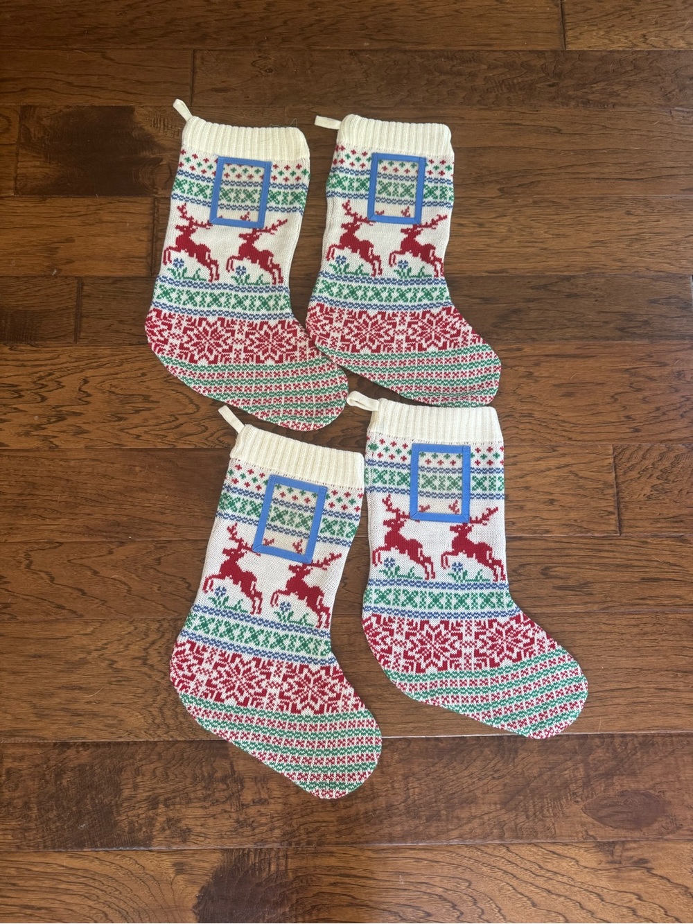 Liz Claiborne (4) Scandinavian Style Christmas Photo Stockings